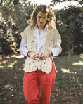 Carica l'immagine nel visualizzatore della galleria, Francine con cintura: Gilet, poncho, stola maglia in cotone