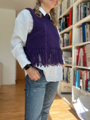 Ripa d'Era top smanicato in cotone con frange