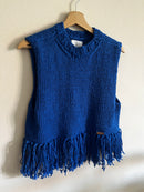 Ripa d'Era top smanicato in cotone con frange