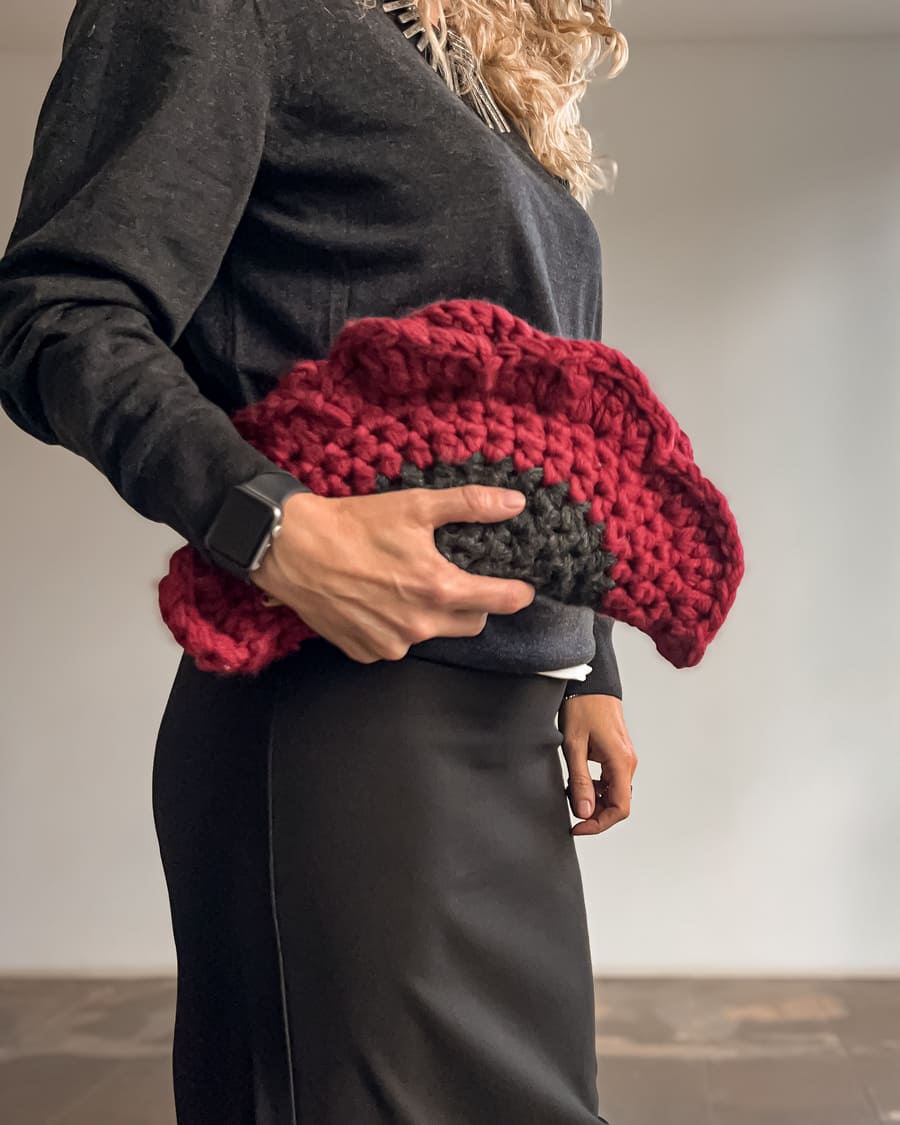 Pochette Fiore in lana