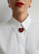 Cuore all'occhiello: copribottone cuore in cotone all’uncinetto