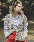 Francine con cintura: Gilet, poncho, stola maglia in cotone