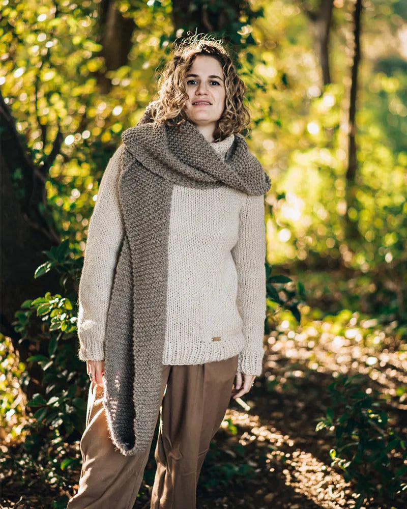 Turba Crasty: Sciarpa cappuccio maxi in lana e alpaca con tasche